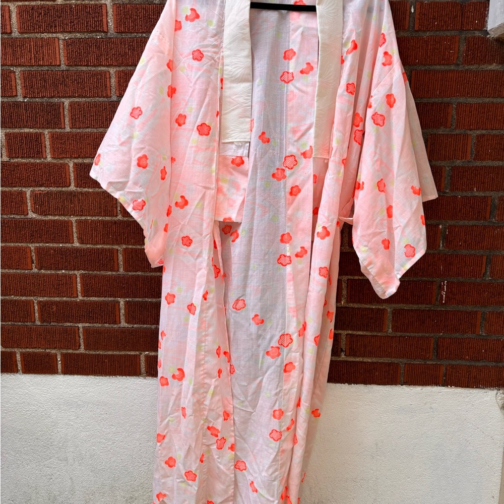 Floral Kimono with Pink and Cream Accents